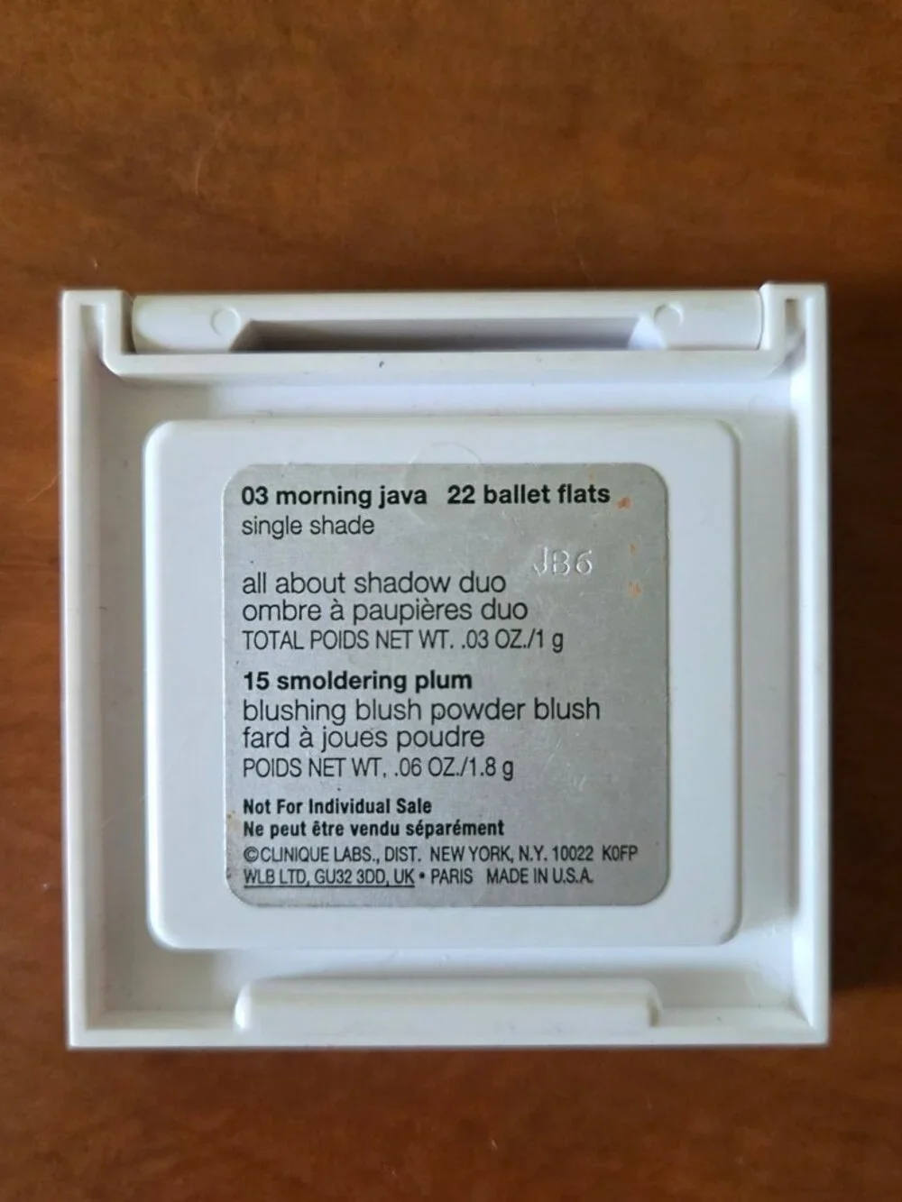 Clinique 03 Morning Java 22 Ballet Flats 15 Eyeshadows Smoldering Plum Blush Pal